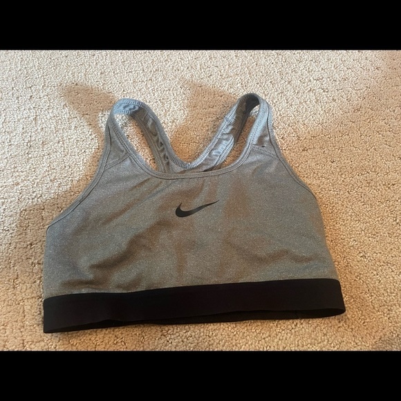 Nike Other - NIKE Swoosh Gray Athletic Sports Bra Size Small